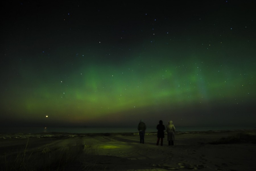 Aurora borealis di Narva Joesuu, Estonia