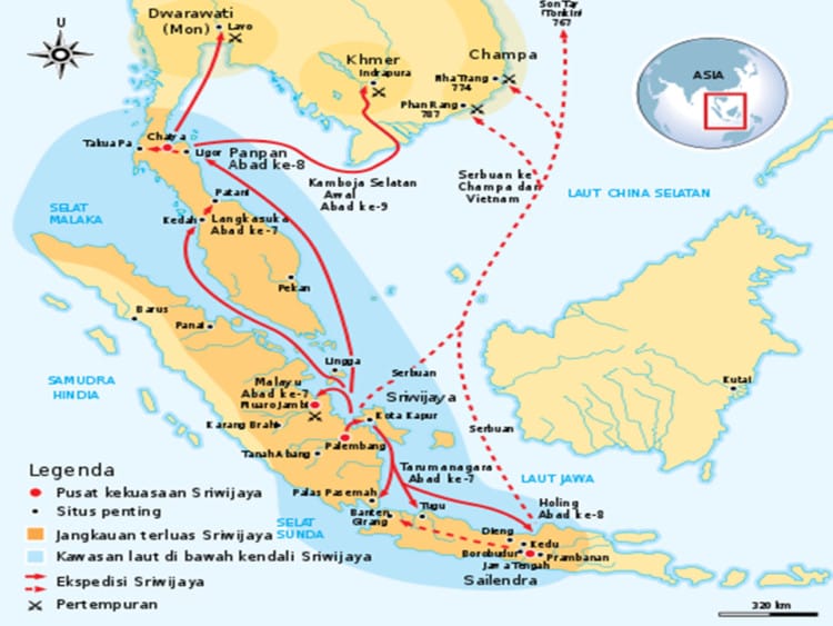 letak kerajaan sriwijaya