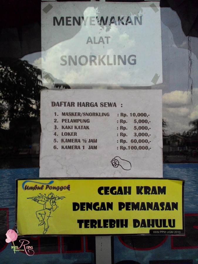 Daftar sewa alat snoerkling di Umbul Ponggok