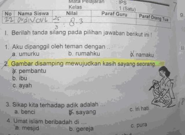 Jawaban Ujian Anak Sd