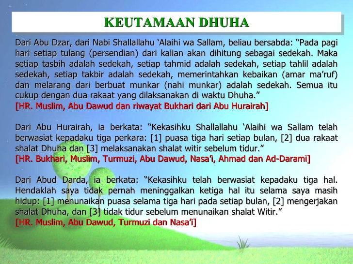 Doa Shalat Dhuha dan Keutamaankeutamaannya