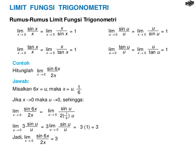 Pengertian limit fungsi trigonometri